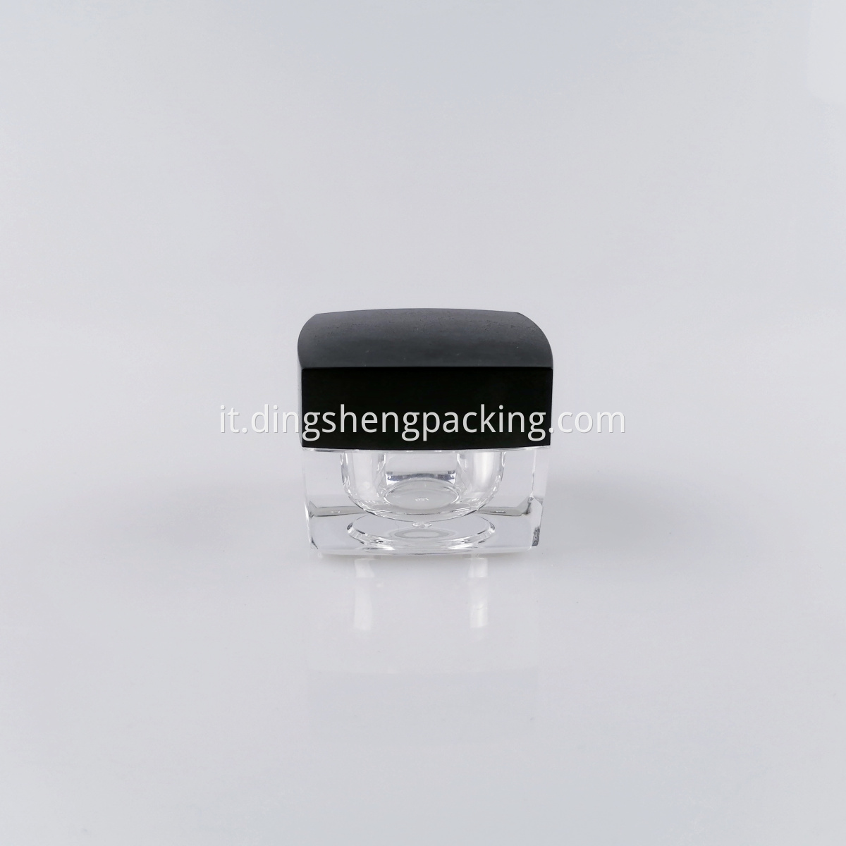 Square Small Clear Black Lid Acrylic Plastic Jars